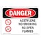 Signmission OSHA Danger, Acetylene No Smoking No Open Flames, 14in X 10in Rigid Plastic, OS-DS-P-1014-L-1016 OS-DS-P-1014-L-1016 - alternate 1